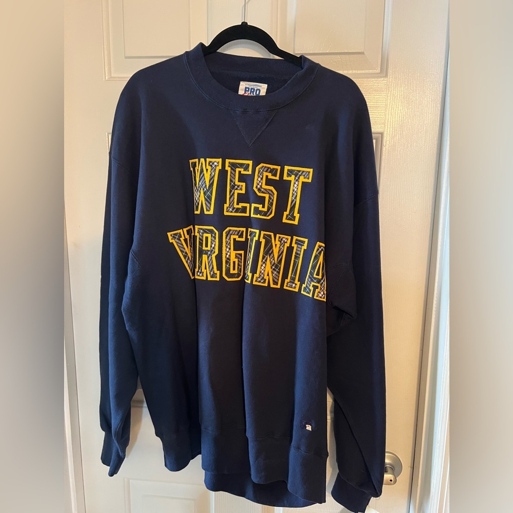 Vintage WVU crewneck. Never worn. New with original tags. Russell Pro Cotton